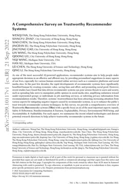 A Comprehensive Survey on Trustworthy Recommender Systems