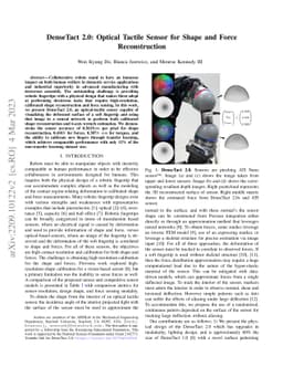 DenseTact 2.0: Optical Tactile Sensor for Shape and Force Reconstruction
