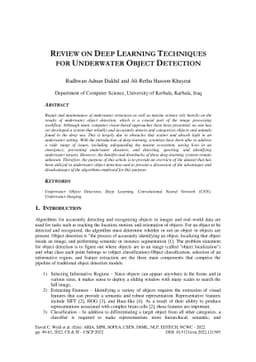 Review On Deep Learning Technique For Underwater Object Detection
