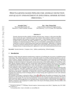 Deep Learning based pipeline for anomaly detection and quality
  enhancement in industrial binder jetting processes