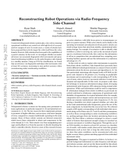 Reconstructing Robot Operations via Radio-Frequency Side-Channel
