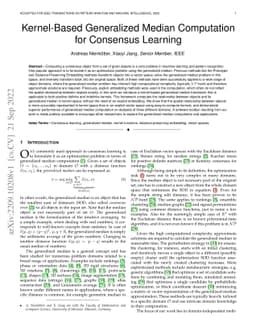 Kernel-Based Generalized Median Computation for Consensus Learning