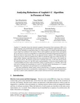Analyzing Robustness of Angluin's L* Algorithm in Presence of Noise