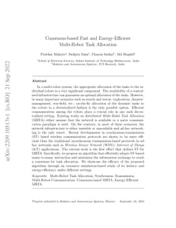 Consensus-based Fast and Energy-Efficient Multi-Robot Task Allocation