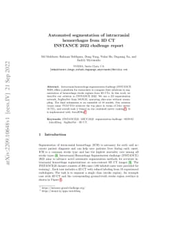Automated segmentation of intracranial hemorrhages from 3D CT