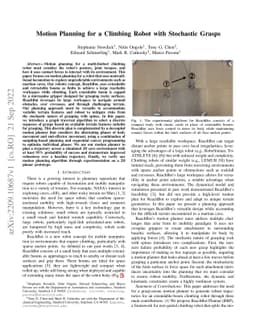 Motion Planning for a Climbing Robot with Stochastic Grasps