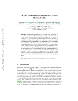 PREF: Predictability Regularized Neural Motion Fields