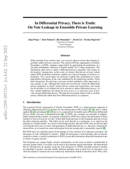 In Differential Privacy, There is Truth: On Vote Leakage in Ensemble
  Private Learning