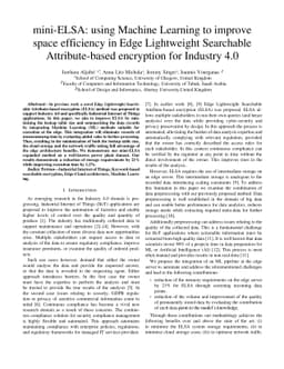 mini-ELSA: using Machine Learning to improve space efficiency in Edge
  Lightweight Searchable Attribute-based encryption for Industry 4.0