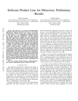 Software Product Line for Metaverse: Preliminary Results