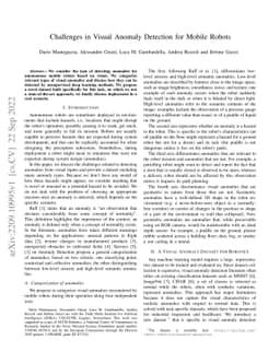 Challenges in Visual Anomaly Detection for Mobile Robots