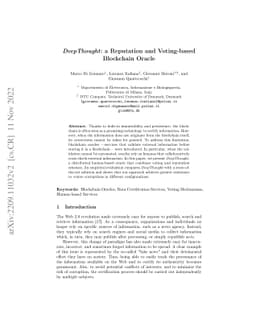 DeepThought: a Reputation and Voting-based Blockchain Oracle