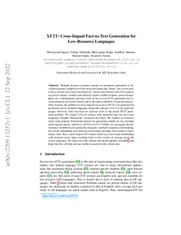 XF2T: Cross-lingual Fact-to-Text Generation for Low-Resource Languages