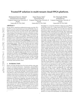 Trusted IP solution in multi-tenant cloud FPGA platform