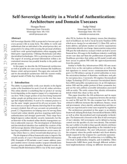 Self-Sovereign Identity in a World of Authentication: Architecture and
  Domain Usecases