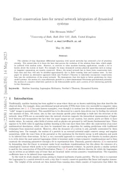 Exact conservation laws for neural network integrators of dynamical
  systems