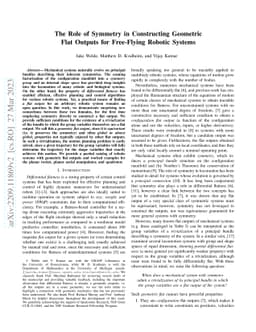 The Role of Symmetry in Constructing Geometric Flat Outputs for
  Free-Flying Robotic Systems