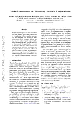 TransPOS: Transformers for Consolidating Different POS Tagset Datasets