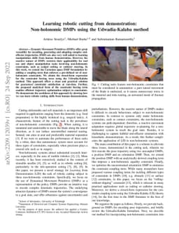 Learning robotic cutting from demonstration: Non-holonomic DMPs using
  the Udwadia-Kalaba method