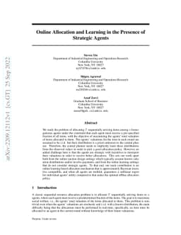 Online Allocation and Learning in the Presence of Strategic Agents