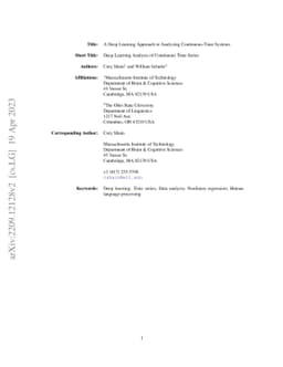 A Deep Learning Approach to Analyzing Continuous-Time Systems