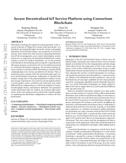 Secure Decentralized IoT Service Platform using Consortium Blockchain