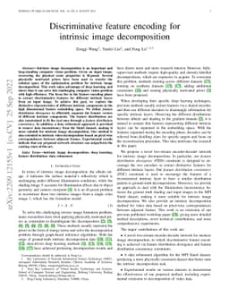 Discriminative feature encoding for intrinsic image decomposition