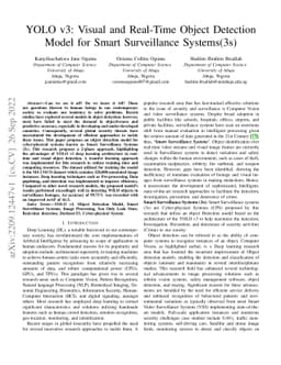 YOLO v3: Visual and Real-Time Object Detection Model for Smart
  Surveillance Systems(3s)