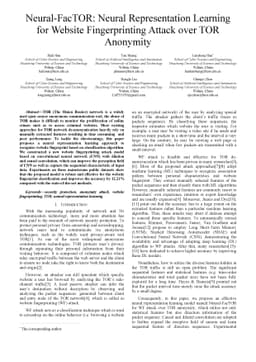 Neural-FacTOR: Neural Representation Learning for Website Fingerprinting
  Attack over TOR Anonymity