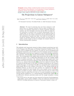 On Projections to Linear Subspaces