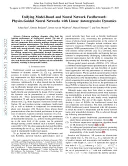 Unifying Model-Based and Neural Network Feedforward: Physics-Guided
  Neural Networks with Linear Autoregressive Dynamics