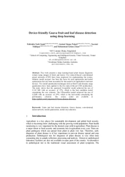 Device-friendly Guava fruit and leaf disease detection using deep
  learning