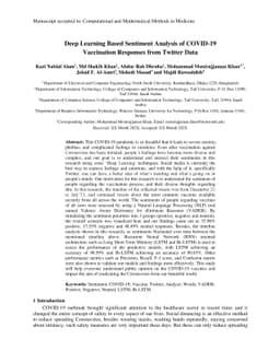 Deep Learning-Based Sentiment Analysis of COVID-19 Vaccination Responses
  from Twitter Data