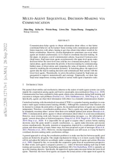 Multi-Agent Sequential Decision-Making via Communication
