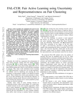 FAL-CUR: Fair Active Learning using Uncertainty and Representativeness
  on Fair Clustering