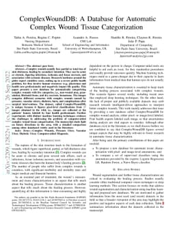 ComplexWoundDB: A Database for Automatic Complex Wound Tissue
  Categorization