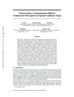 Where2comm: Communication-Efficient Collaborative Perception via Spatial
  Confidence Maps
