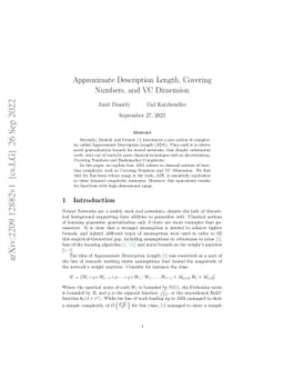 Approximate Description Length, Covering Numbers, and VC Dimension