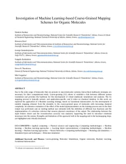 Investigation of Machine Learning-based Coarse-Grained Mapping Schemes
  for Organic Molecules