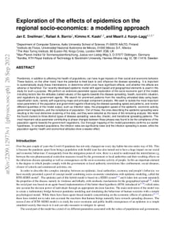 Exploration of the effects of epidemics on the regional socio-economics:
  a modelling approach