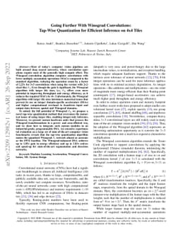 Going Further With Winograd Convolutions: Tap-Wise Quantization for
  Efficient Inference on 4x4 Tile
