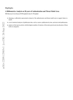 A Bibliometrics Analysis on 28 years of Authentication and Threat Model
  Area