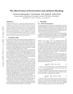 The effectiveness of factorization and similarity blending