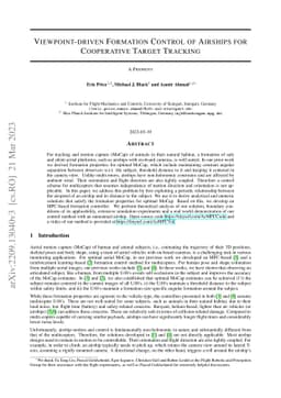Viewpoint-driven Formation Control of Airships for Cooperative Target
  Tracking