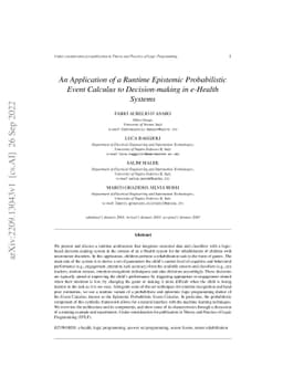 An Application of a Runtime Epistemic Probabilistic Event Calculus to
  Decision-making in e-Health Systems