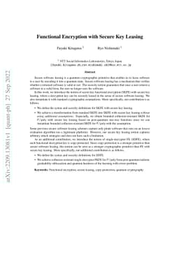 Functional Encryption with Secure Key Leasing