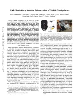 HAT: Head-Worn Assistive Teleoperation of Mobile Manipulators