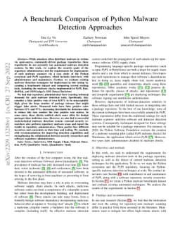 A Benchmark Comparison of Python Malware Detection Approaches