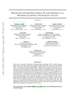 Predicting Swarm Equatorial Plasma Bubbles via Machine Learning and
  Shapley Values