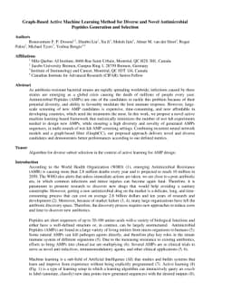 Graph-Based Active Machine Learning Method for Diverse and Novel
  Antimicrobial Peptides Generation and Selection